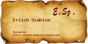 Erlich Szabina névjegykártya